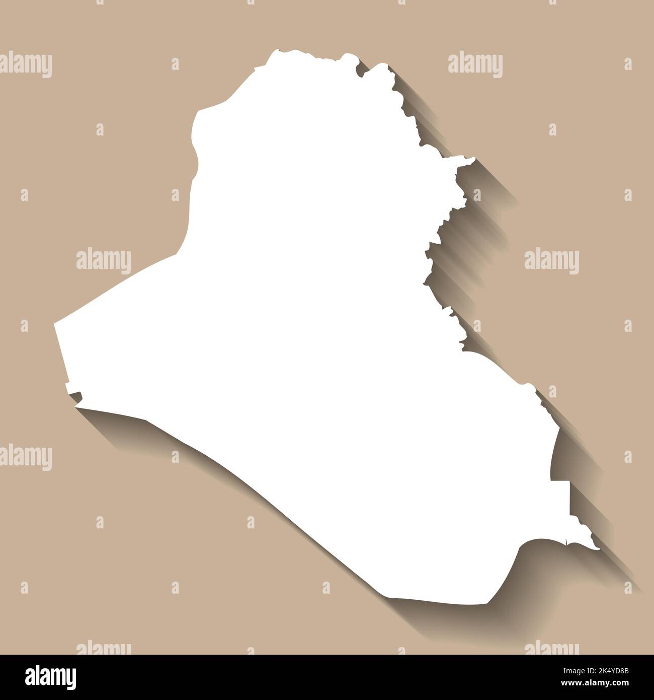 Iraq vector country map silhouette Stock Vector