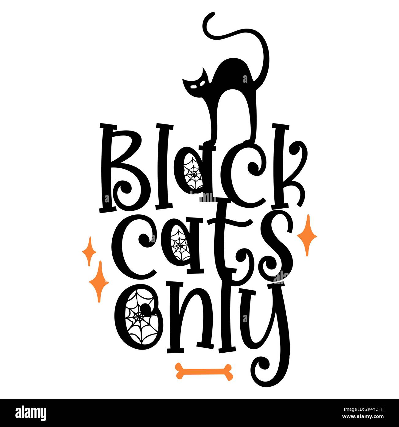 Black cats only halloween quote. Vector illustration Stock Vector Image ...