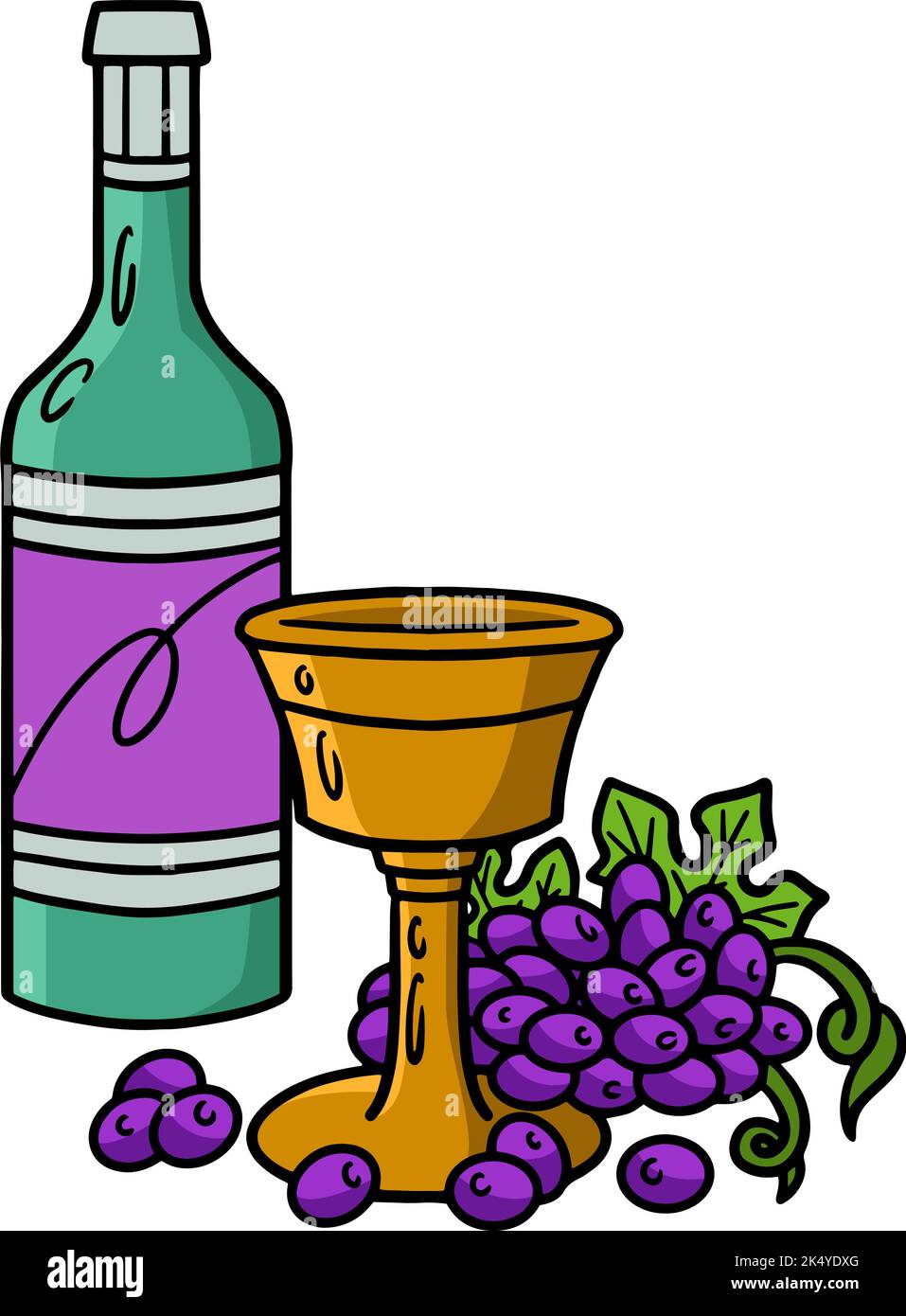 Chalice and Oil Decanter Cartoon Colored Clipart  Stock Vector