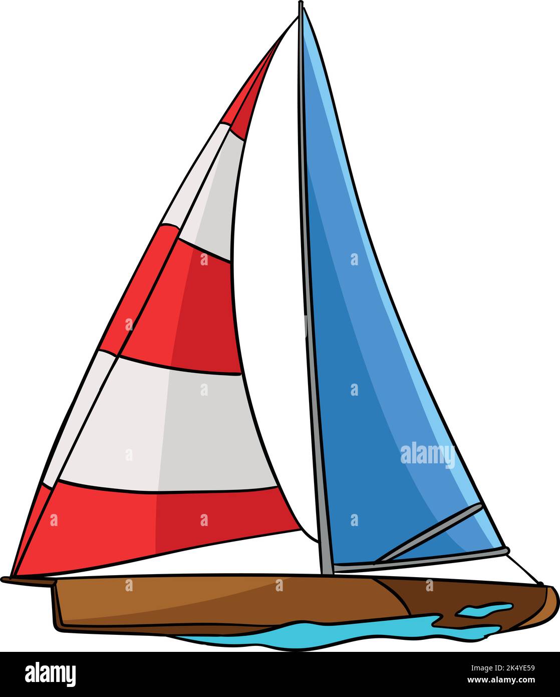 Sailing Cartoon Colored Clipart Illustration Stock Vector Image & Art Alamy