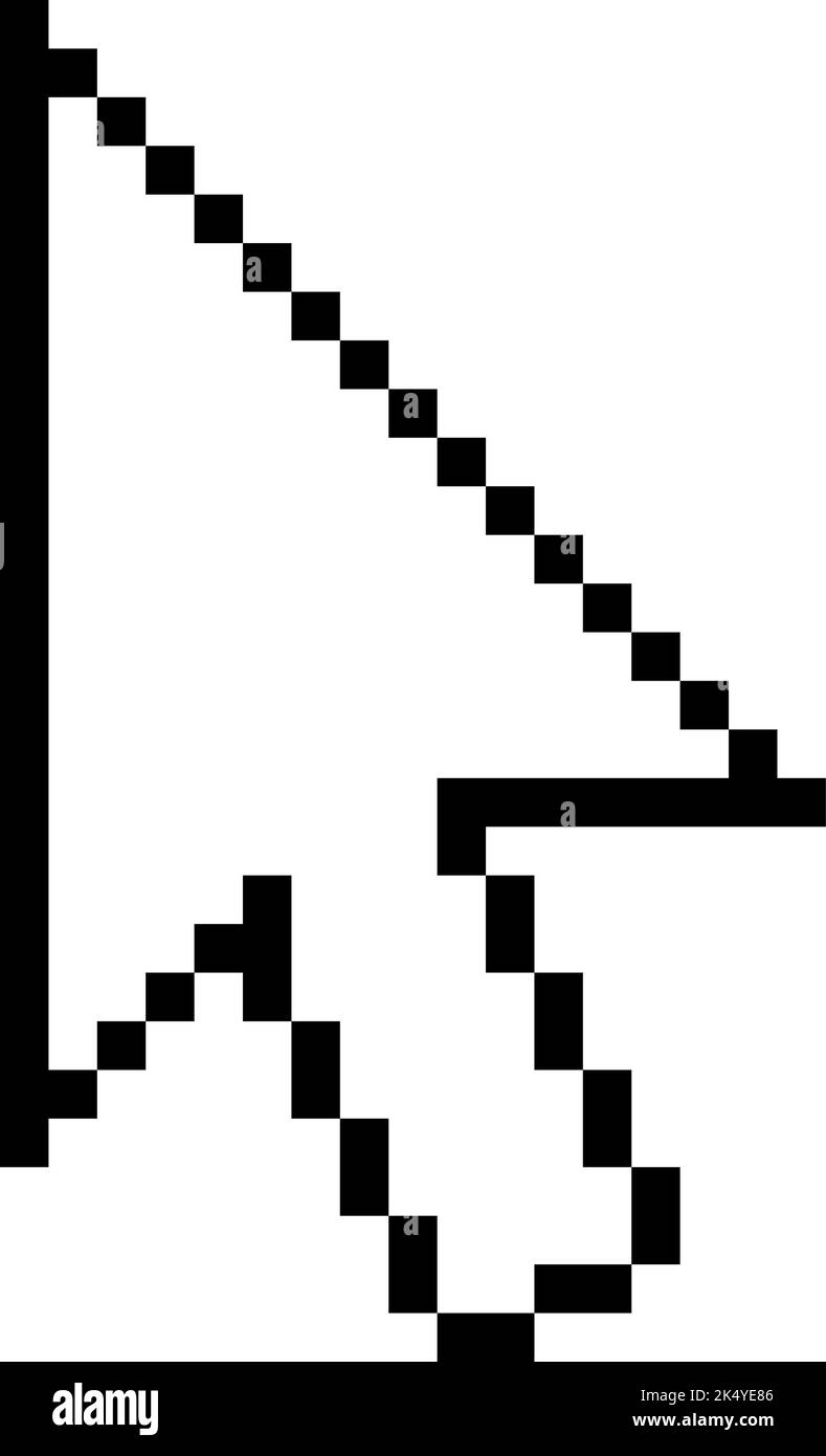 Arrow pointer in pixel art style. Retro cursor Stock Vector
