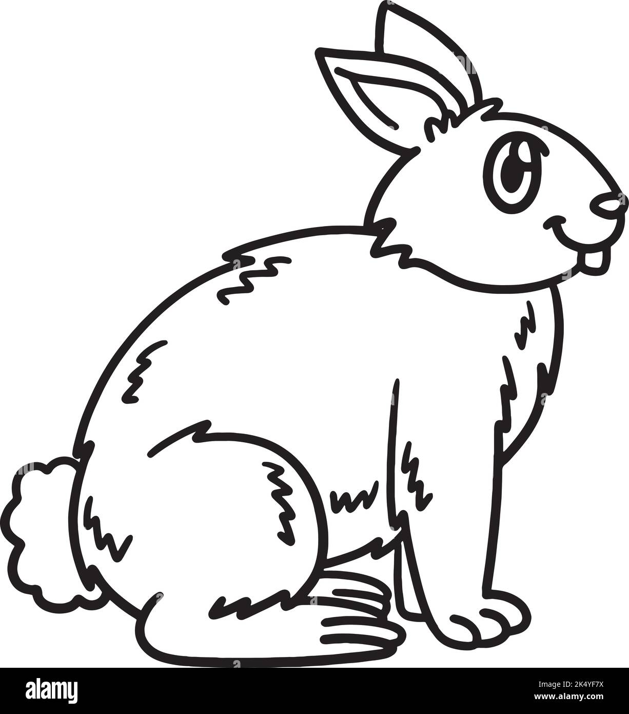 Standing Rabbit Isolated Coloring Page for Kids Stock Vector Image ...