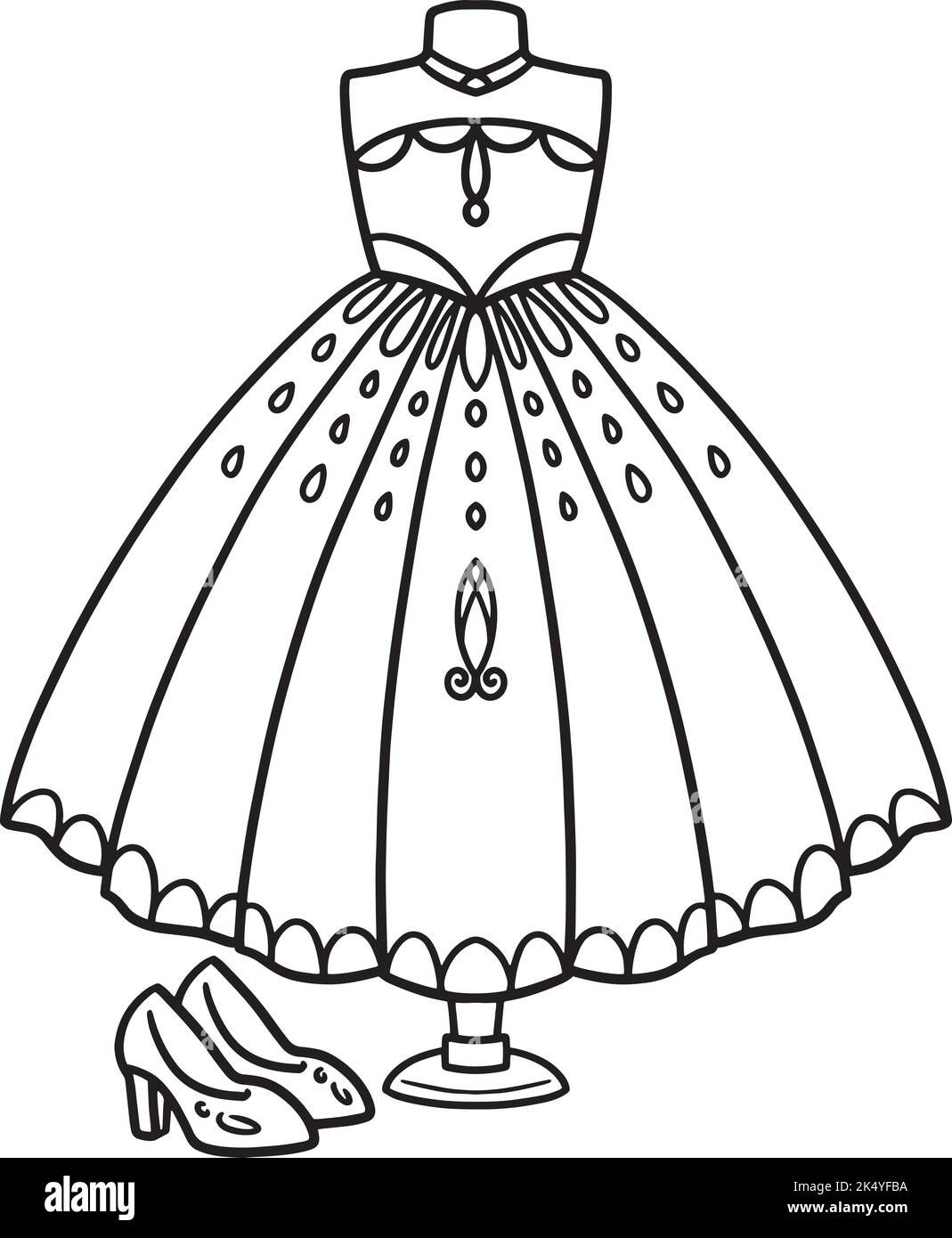 Wedding Gown Isolated Coloring Page For Kids Stock Vector Image Art wedding-gown-isolated-coloring-page-for-kids-stock-vector-image-art