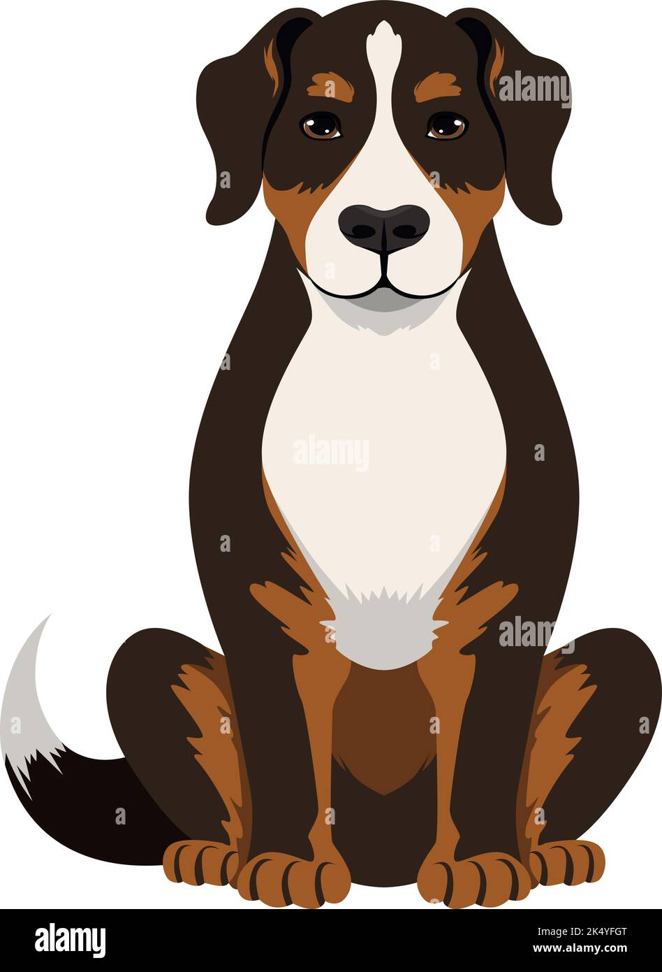Sennenhund icon. Swiss mountain dog. Pure breed pet Stock Vector