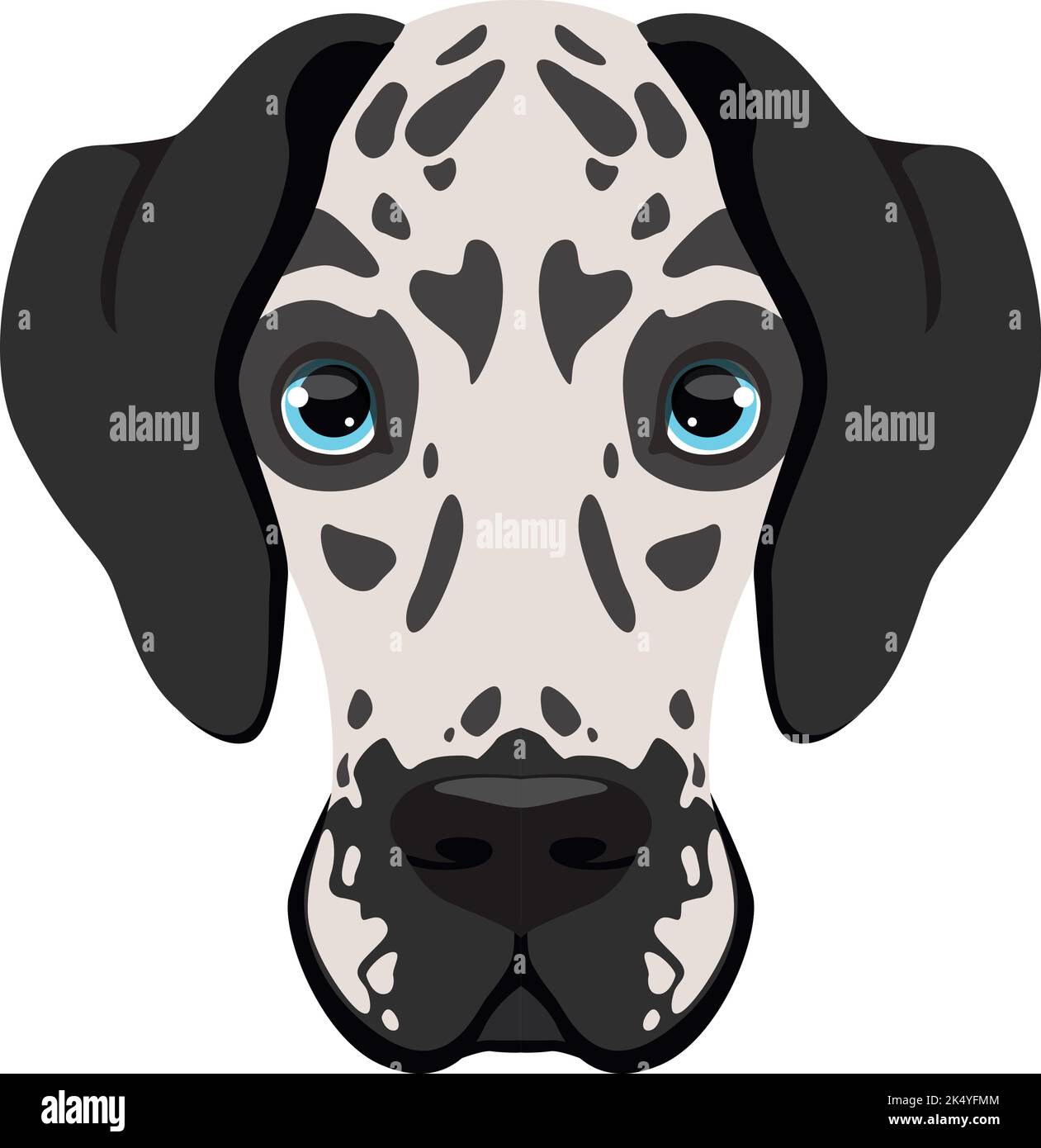 Dalmatian head icon. Cartoon dog. Pet face Stock Vector Image &amp; Art - Alamy