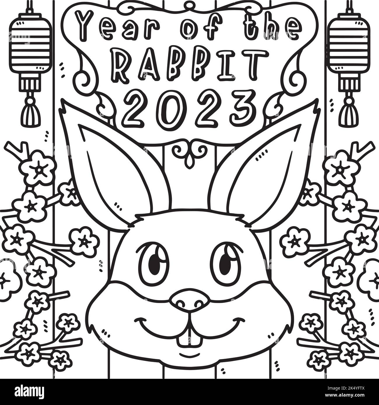 year-of-the-rabbit-2023-coloring-page-for-kids-stock-vector-image-art