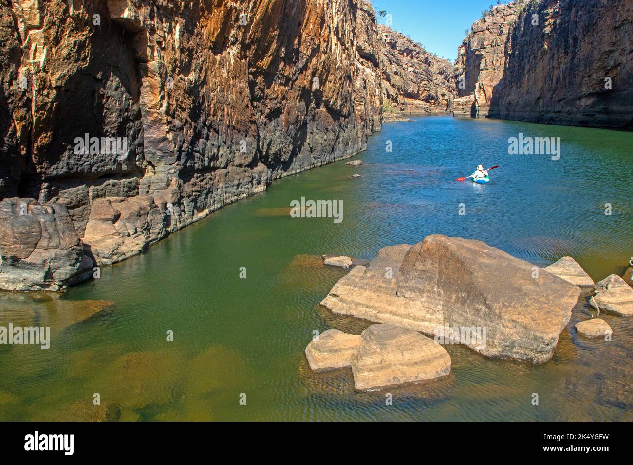 Canoeing in Nitmiluk (Katherine Stock Photo Alamy