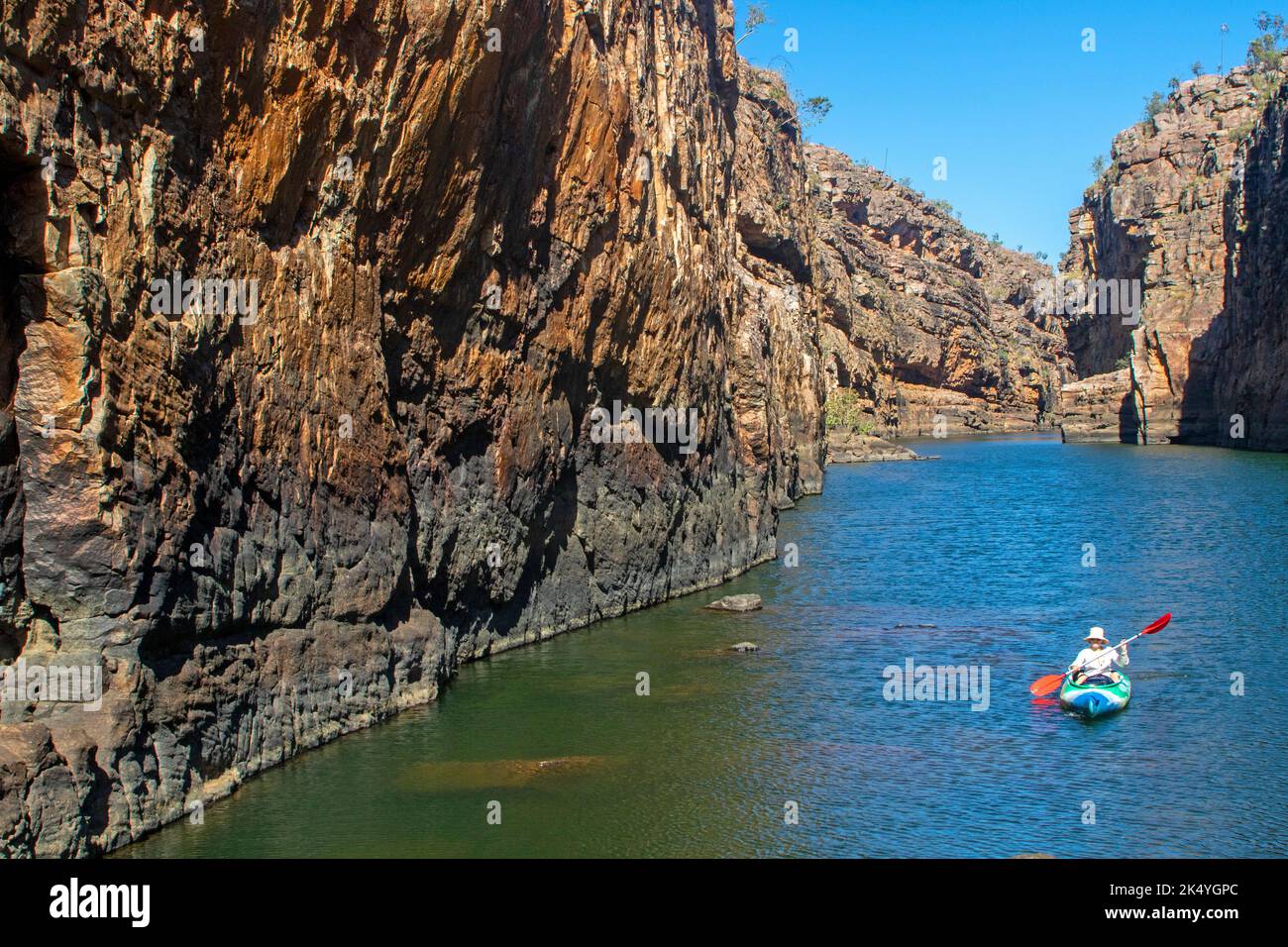 Canoeing in Nitmiluk (Katherine Stock Photo Alamy