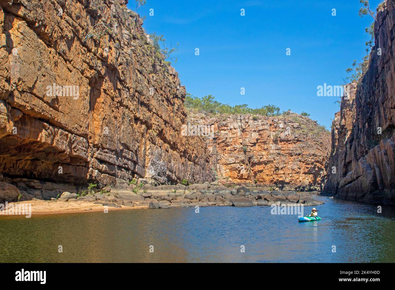 Canoeing in Nitmiluk (Katherine Stock Photo Alamy