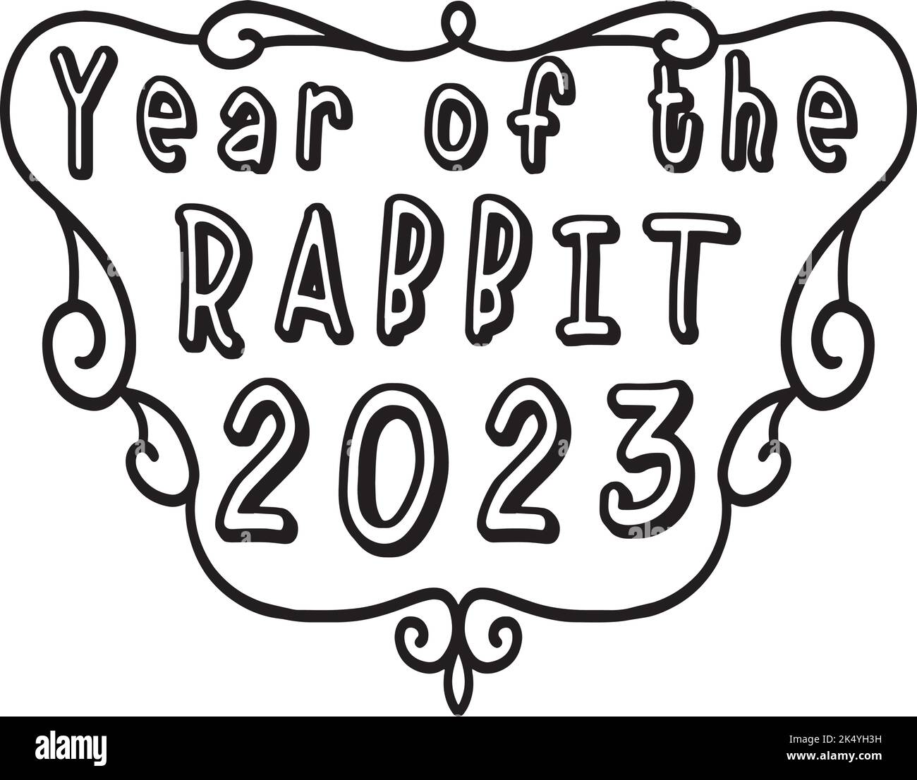 New Year 2023 Vector Black And White Stock Photos & Images - Alamy