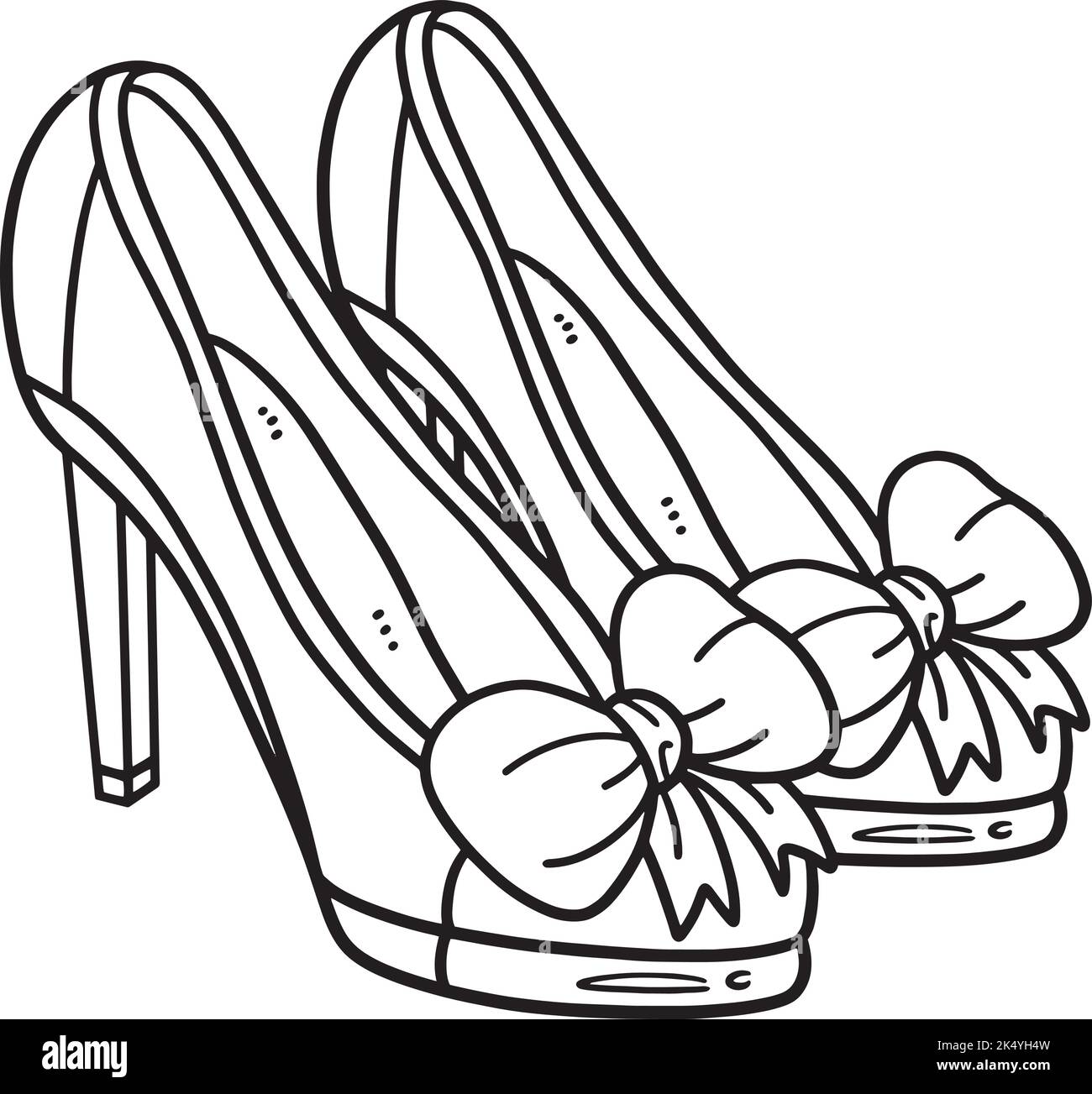 Wedding Shoes Isolated Coloring Page for Kids Stock Vector Image & Art