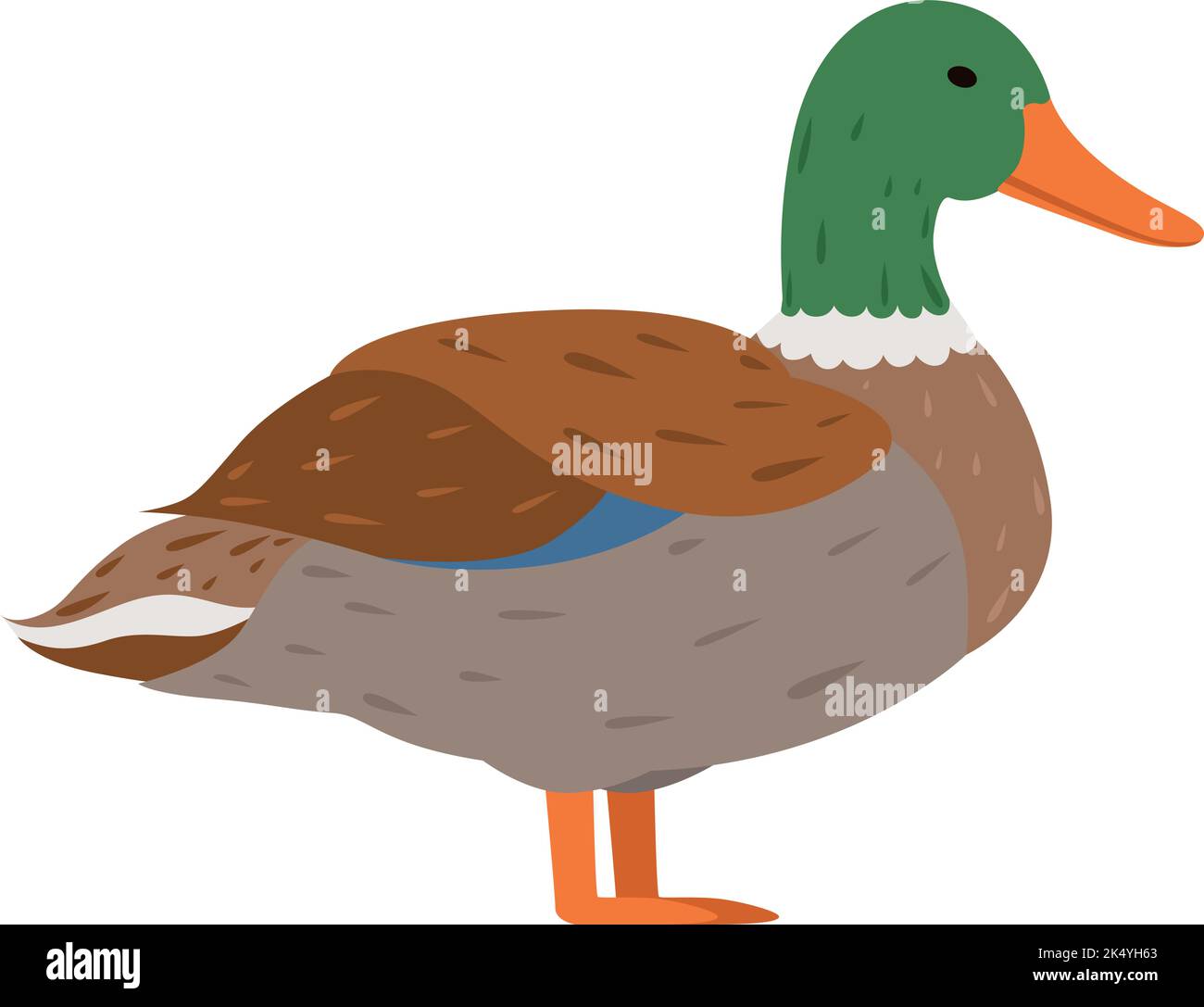 Duck icon. Farm bird. Domestic animal character Stock Vector