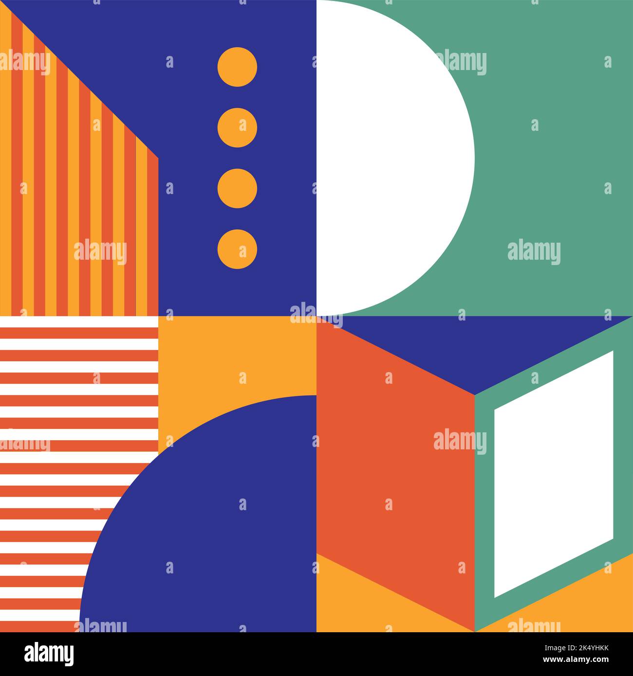 Bauhaus style art banner. Geometric square poster Stock Vector Image ...