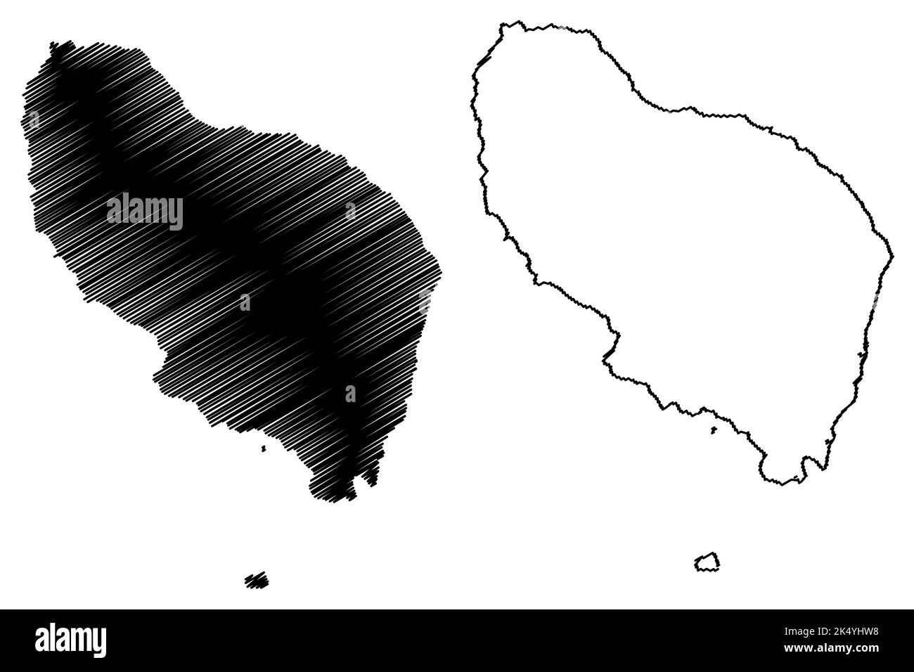 Umboi island (New Guinea, Pacific Ocean, Bismarck Archipelago) map vector illustration, scribble sketch Rooke or Siassi map Stock Vector