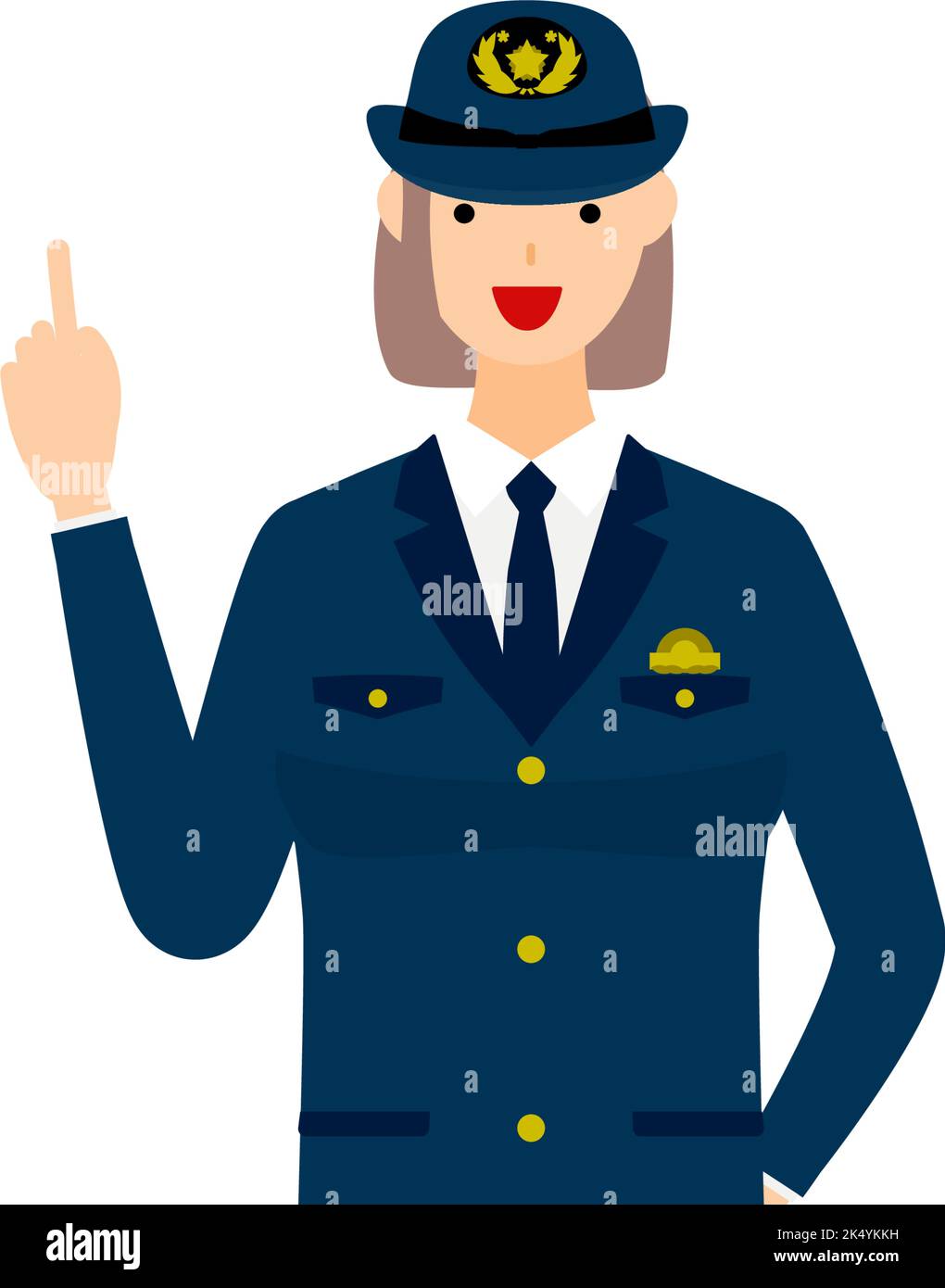 Young female police officer posing, Pointing Stock Vector Image & Art