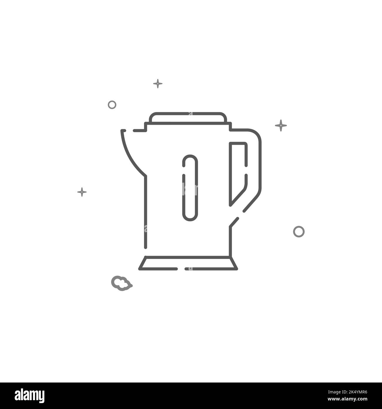Electric kettle simple vector line icon. Symbol, pictogram, sign isolated on white background. Editable stroke. Adjust line weight. Stock Vector