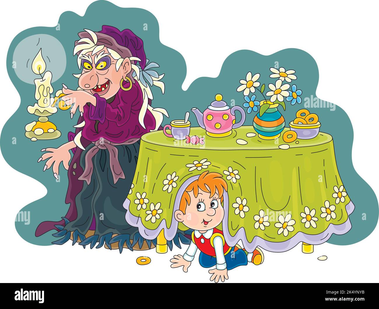 Hiding under table Stock Vector Images - Alamy