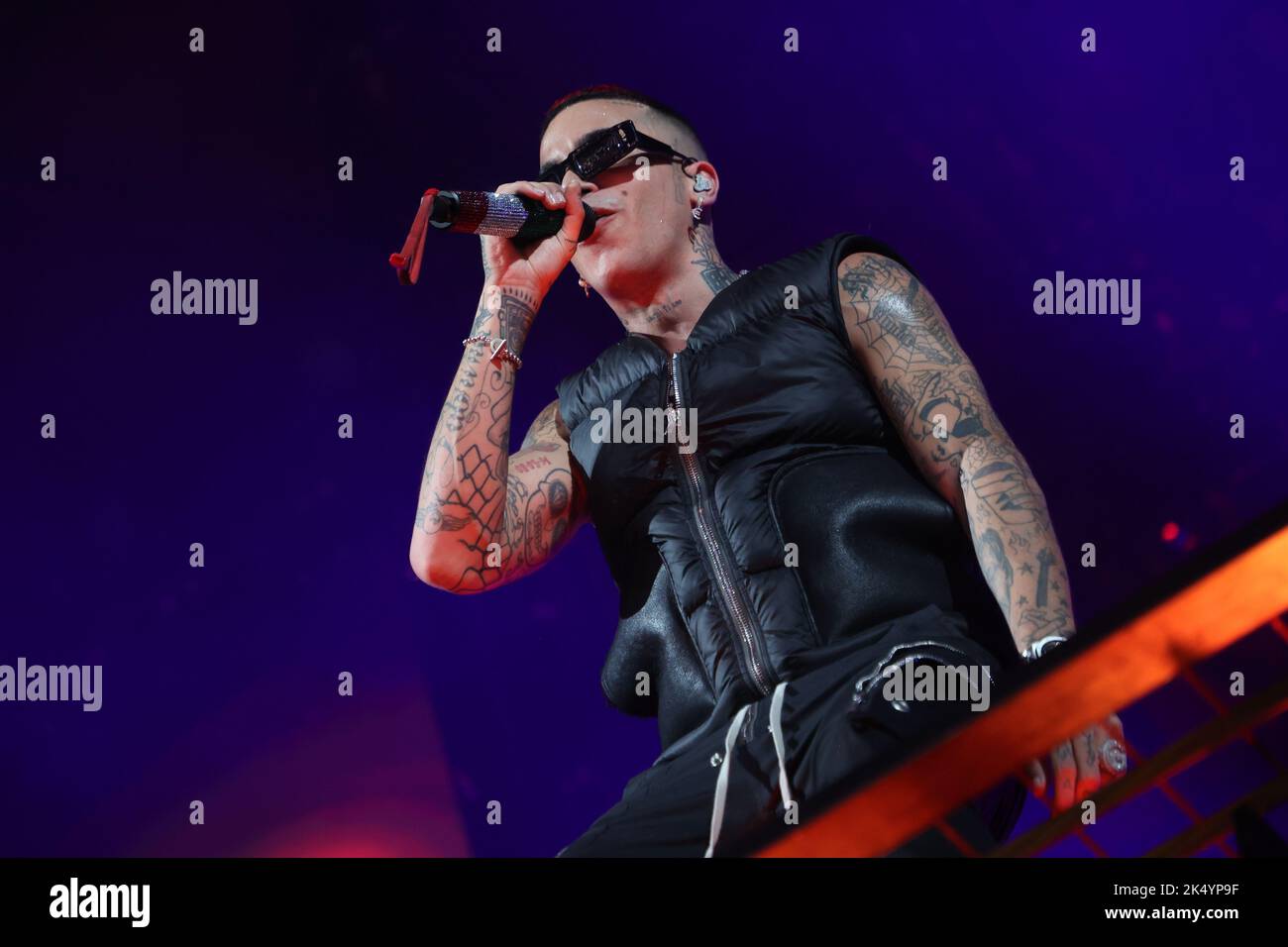 October 4, 2022, Bologna, Italy: Italian rapper Sfera Ebbasta in ...