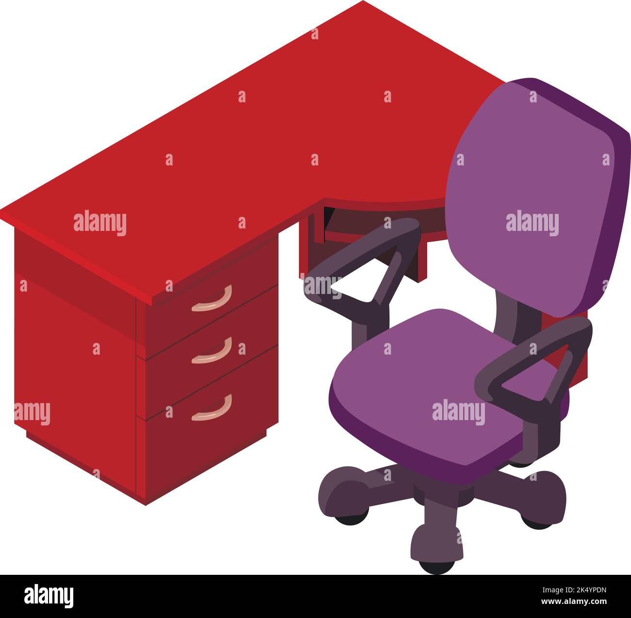 Business furniture icon isometric vector. Modern office table and chair