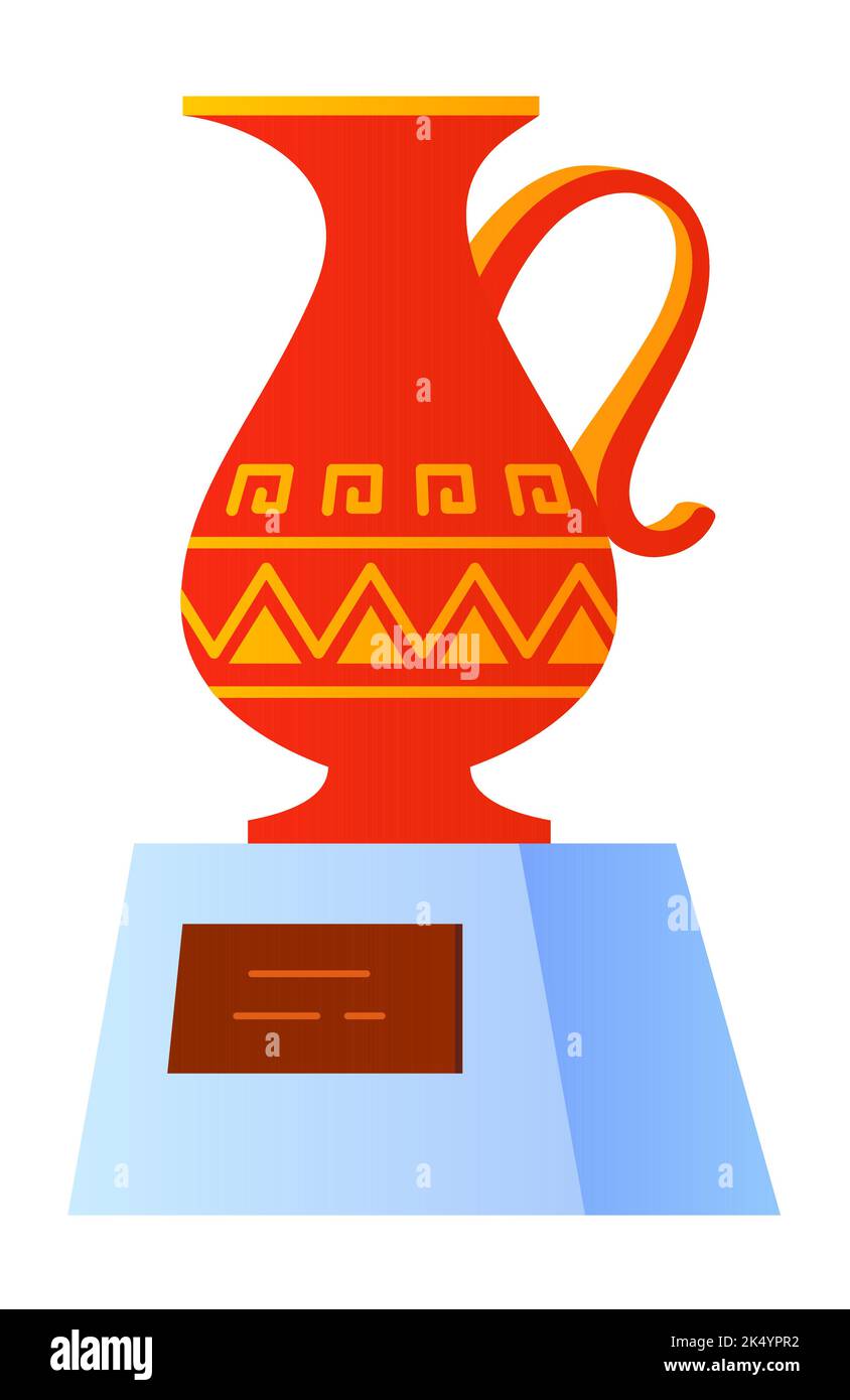Ancient jug modern flat design style single isolated image Stock