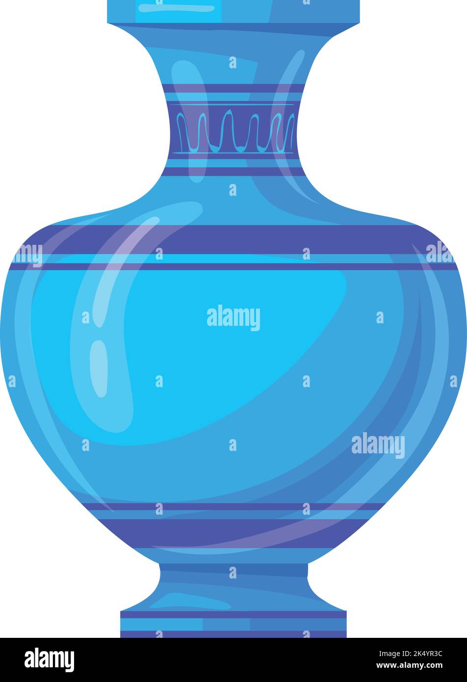 Ancient vase. Old clay pottery with traditional pattern isolated on