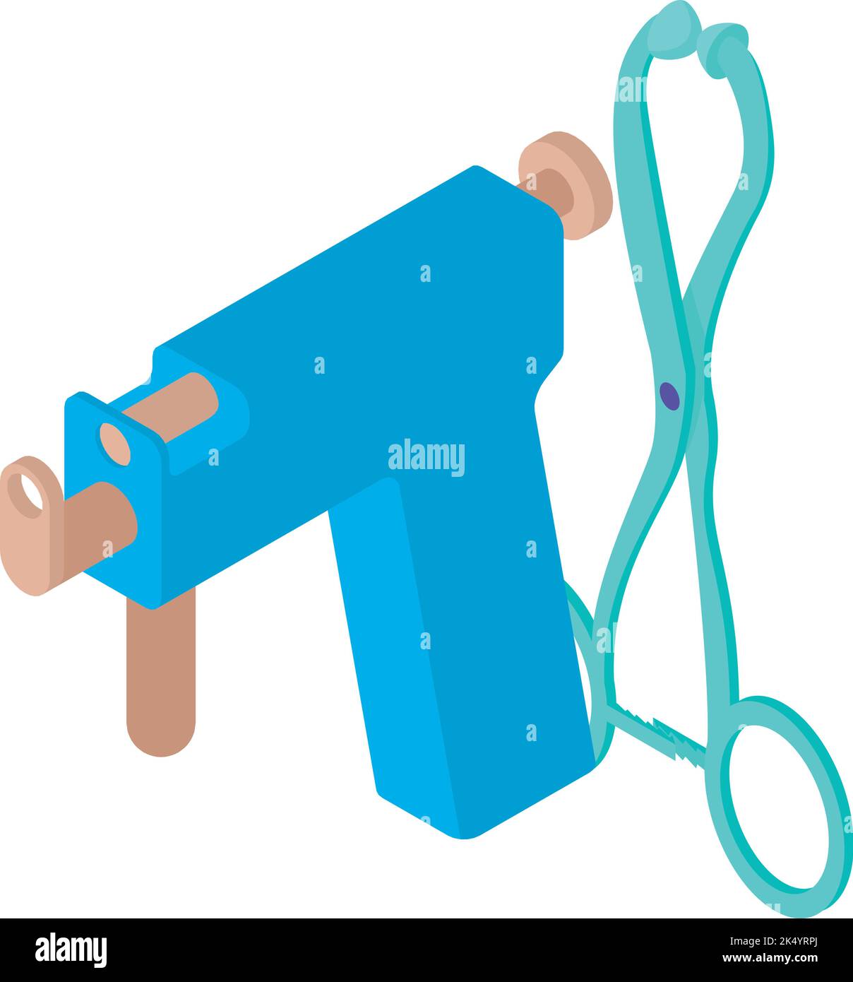 Piercing equipment icon isometric vector. Piercing gun and medical