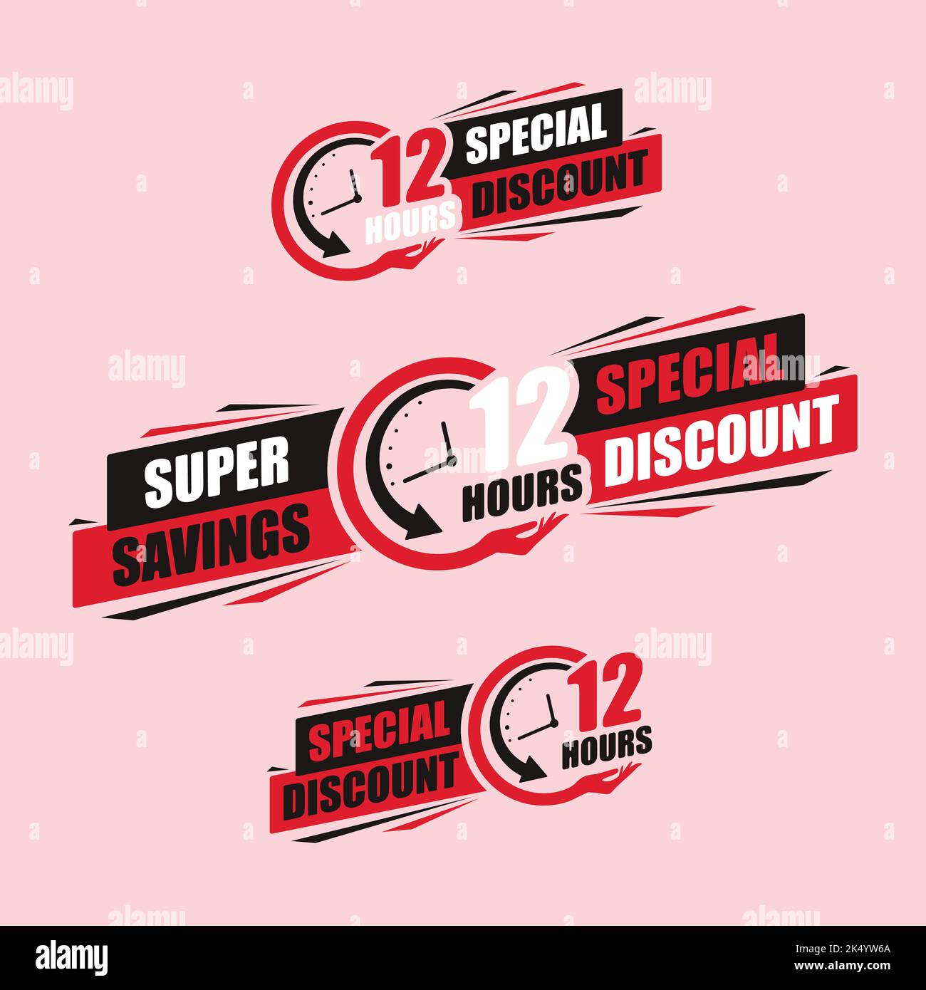 Discount red and black stickers set Stock Vector Image & Art Alamy