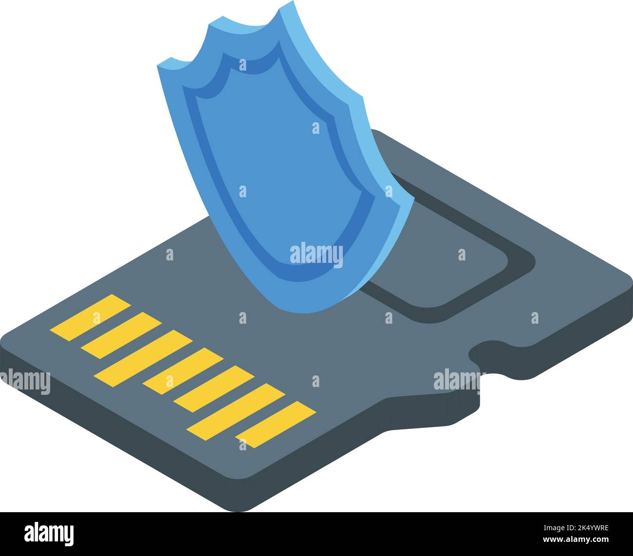 Sd card icon isometric vector. Data storage. Memory flash Stock Vector