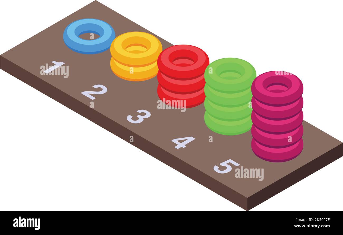 Montessori toy circle icon isometric vector. Wood education. Smart ...