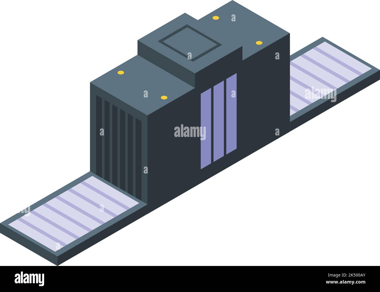 Airport xray scan line icon isometric vector. Ray radiology. Test film Stock Vector