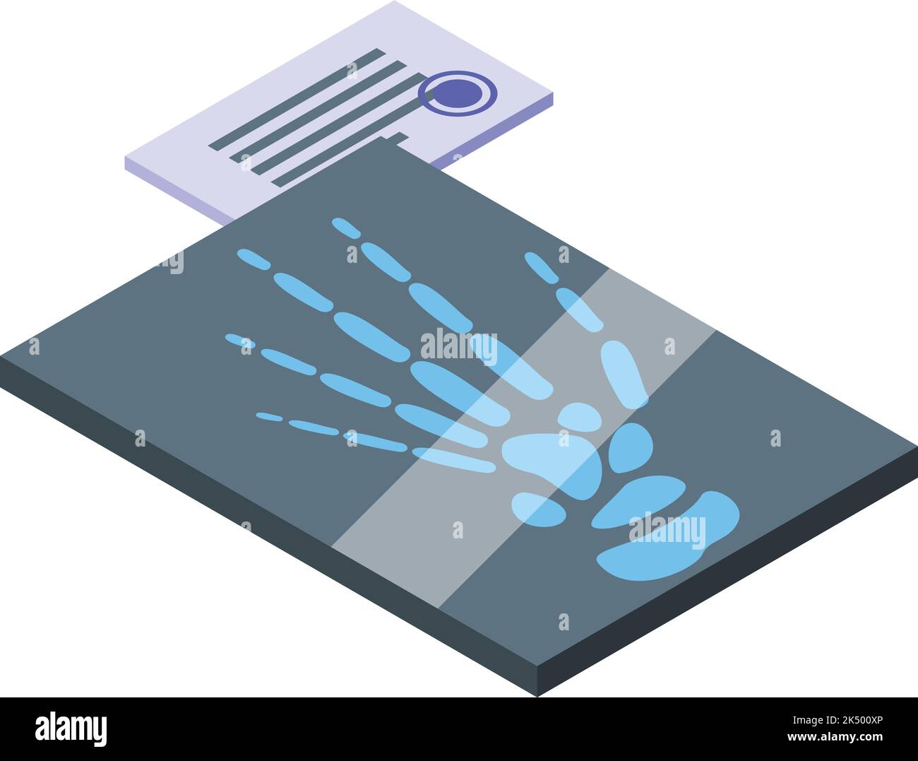 Hand xray image icon isometric vector. Body radiology. Ray scan Stock Vector