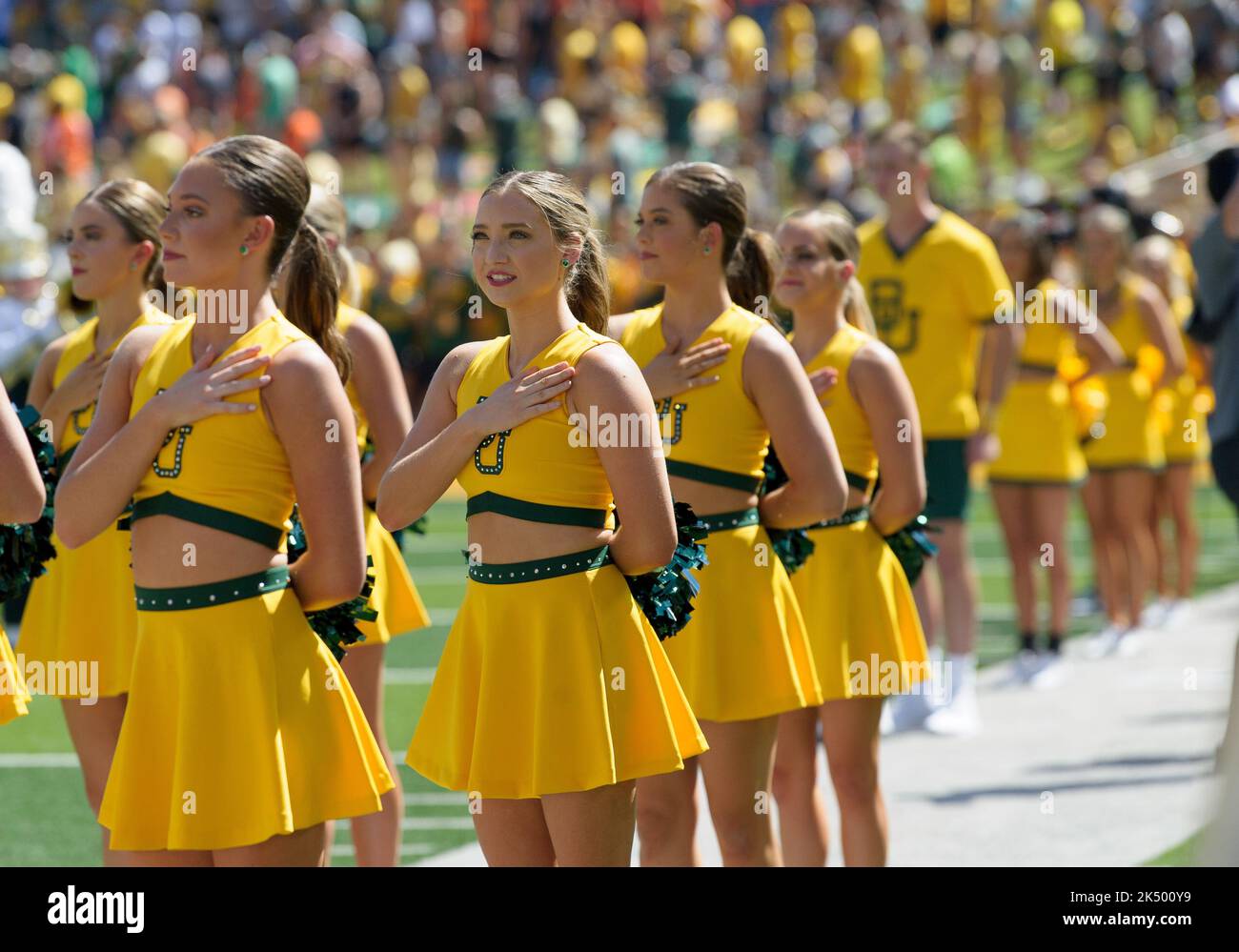 october-1-2022-baylor-bears-cheerleaders-during-the-national-anthem-at