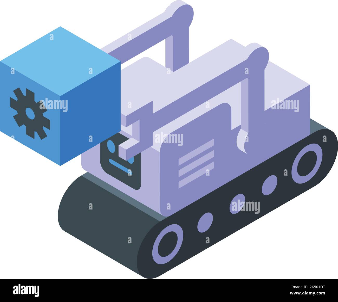 Robot coding icon isometric vector. Work process. Code program Stock Vector