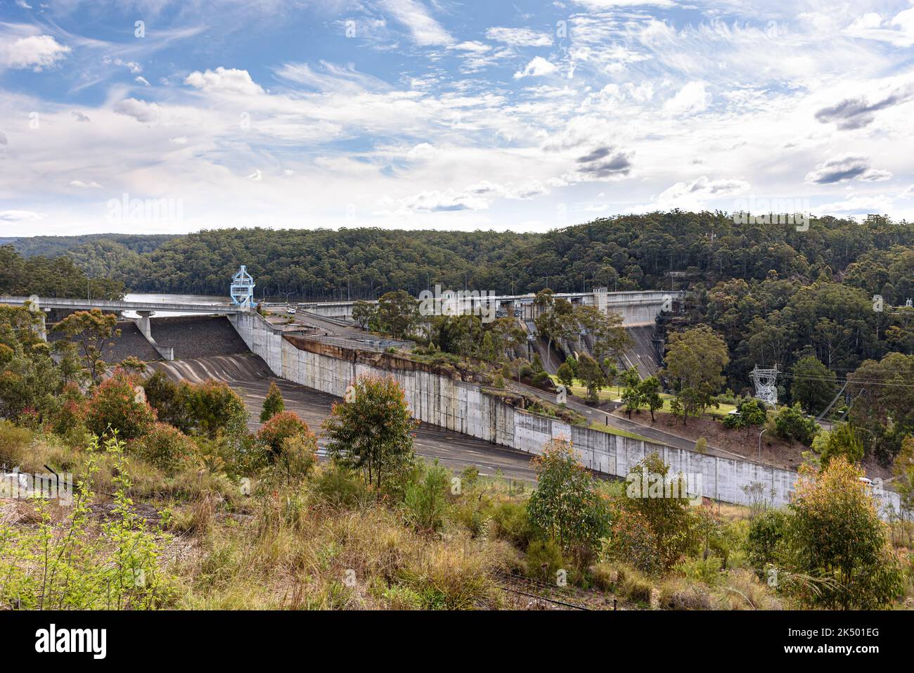 The length of the auxiliary spillway of the Warragamba Dam Stock Photo