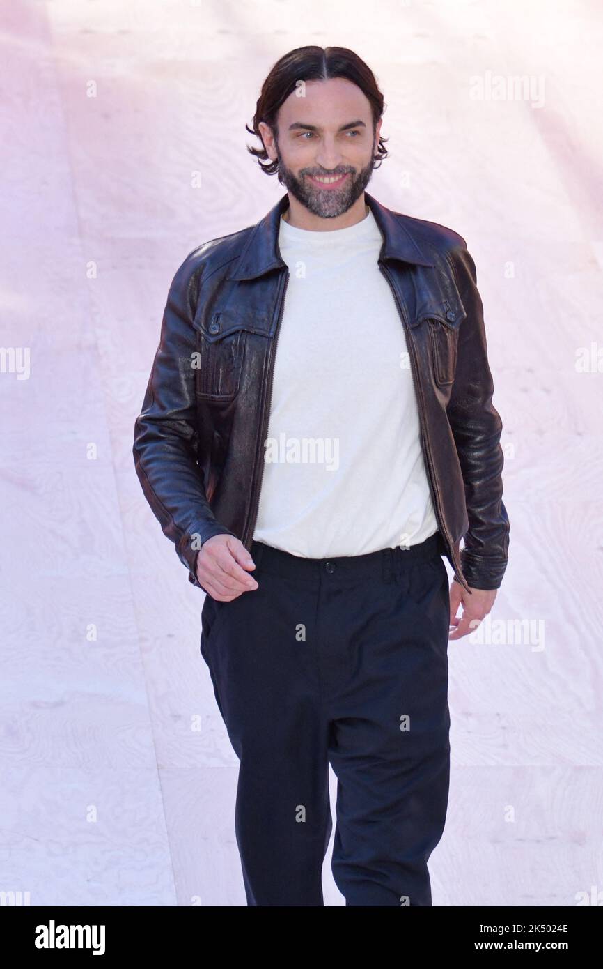 Designer Nicolas Ghesquiere walks the runway during the Louis Vuitton show  as part of the Paris Fashion Week Stock Photo - Alamy