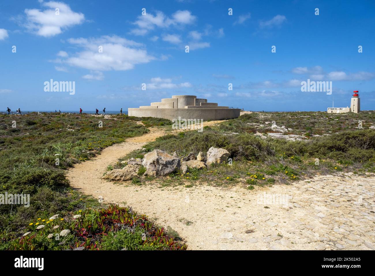 'The Voice of Sea' (O Voz do Mar), an outdoor labyrinth and sculpture inside the Fortaleza de Sagres, Portugal Stock Photo