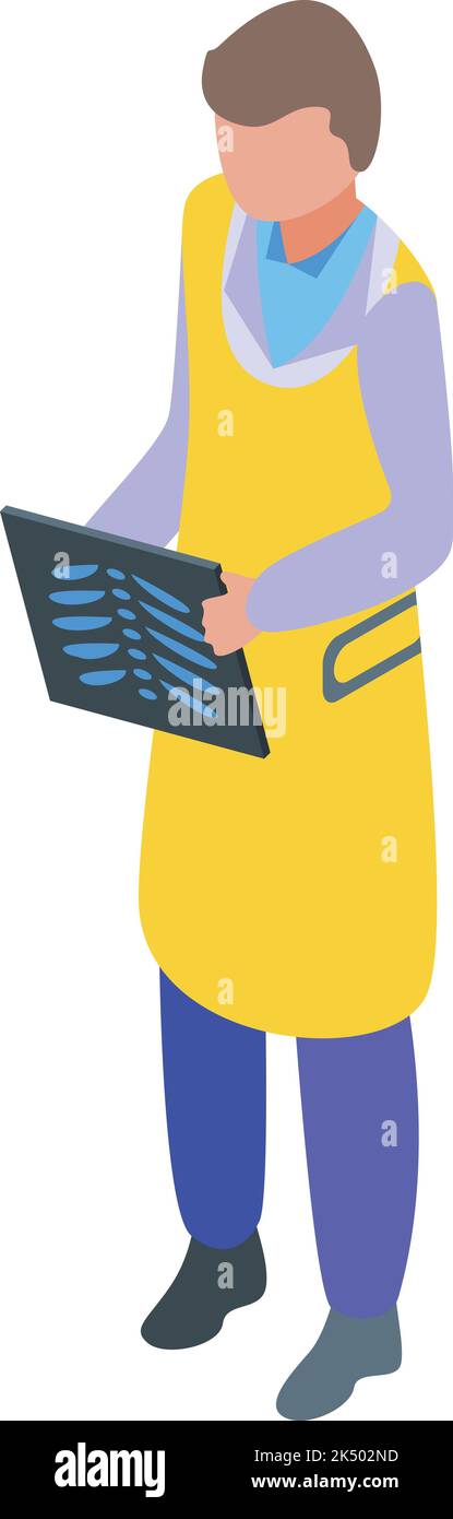 Xray chest image icon isometric vector. Body ray scan. Medical doctor Stock Vector