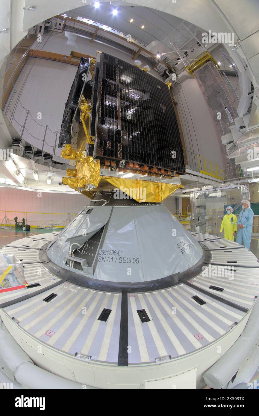 Preparing Quantum satellite for transport Stock Photo Alamy