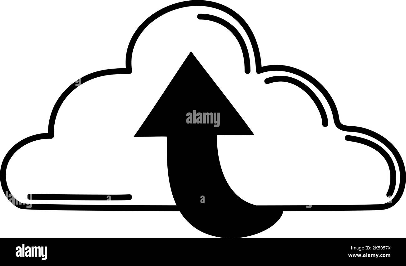 Cloud computing upload doodle Cut Out Stock Images & Pictures - Alamy