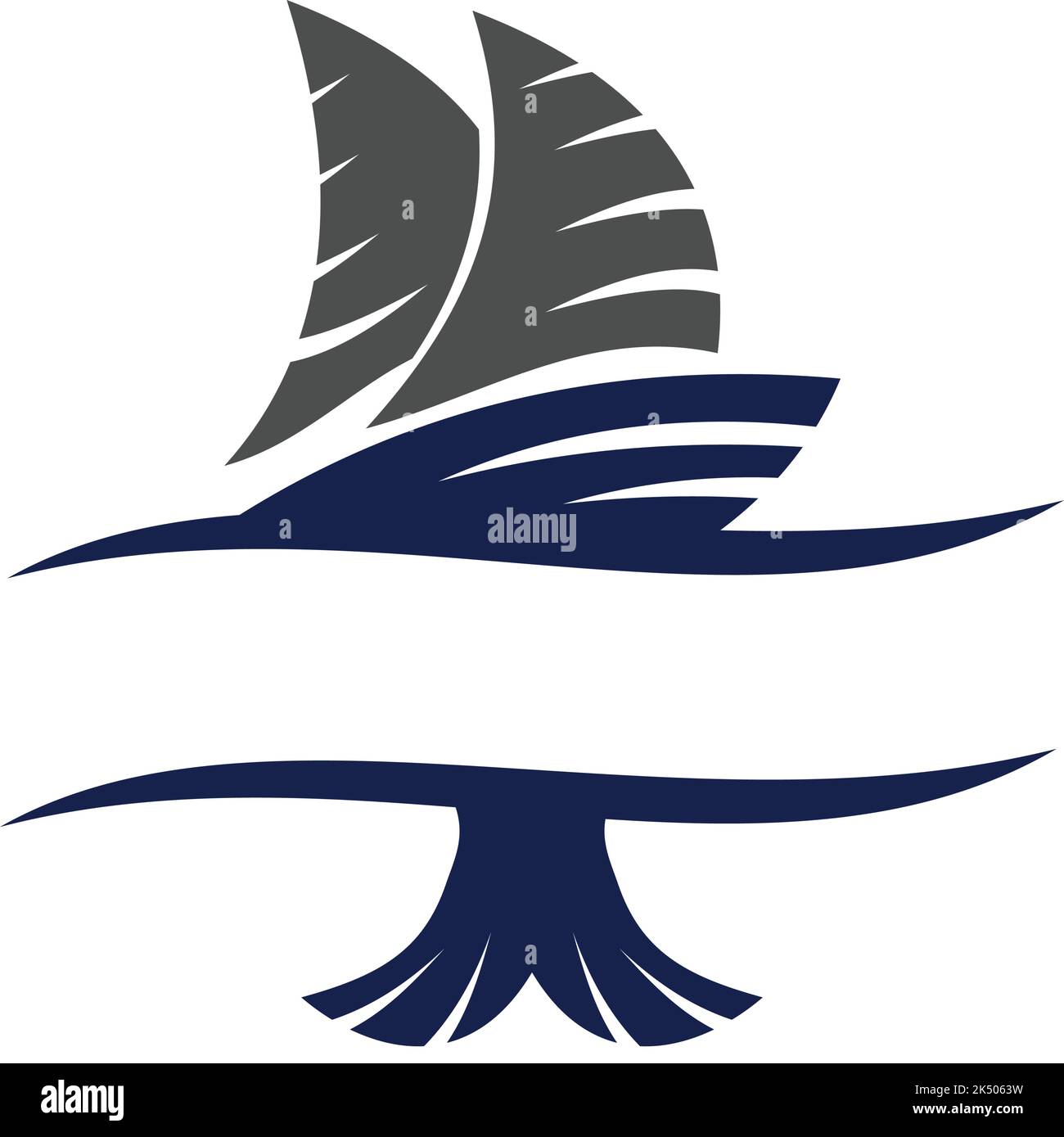 sailboat fish restaurant logo Icon Illustration Brand Identity Stock