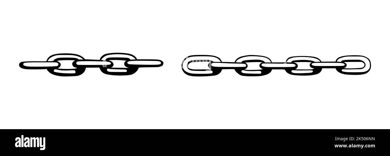 Chain as symbol of unity and cooperation. Sketch of metal chains