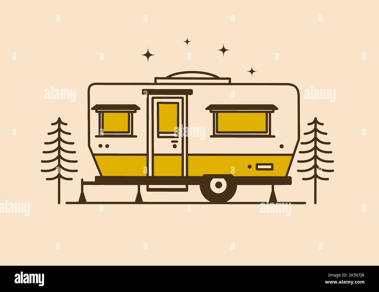 Truck with vintage camper Stock Vector Images - Alamy
