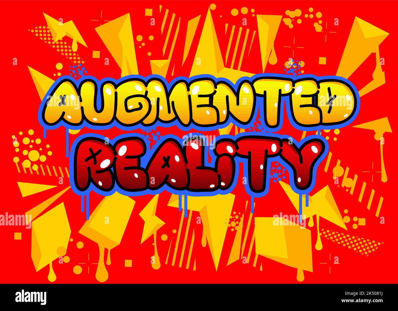 Augmented Reality. Graffiti tag. Abstract modern street art decoration