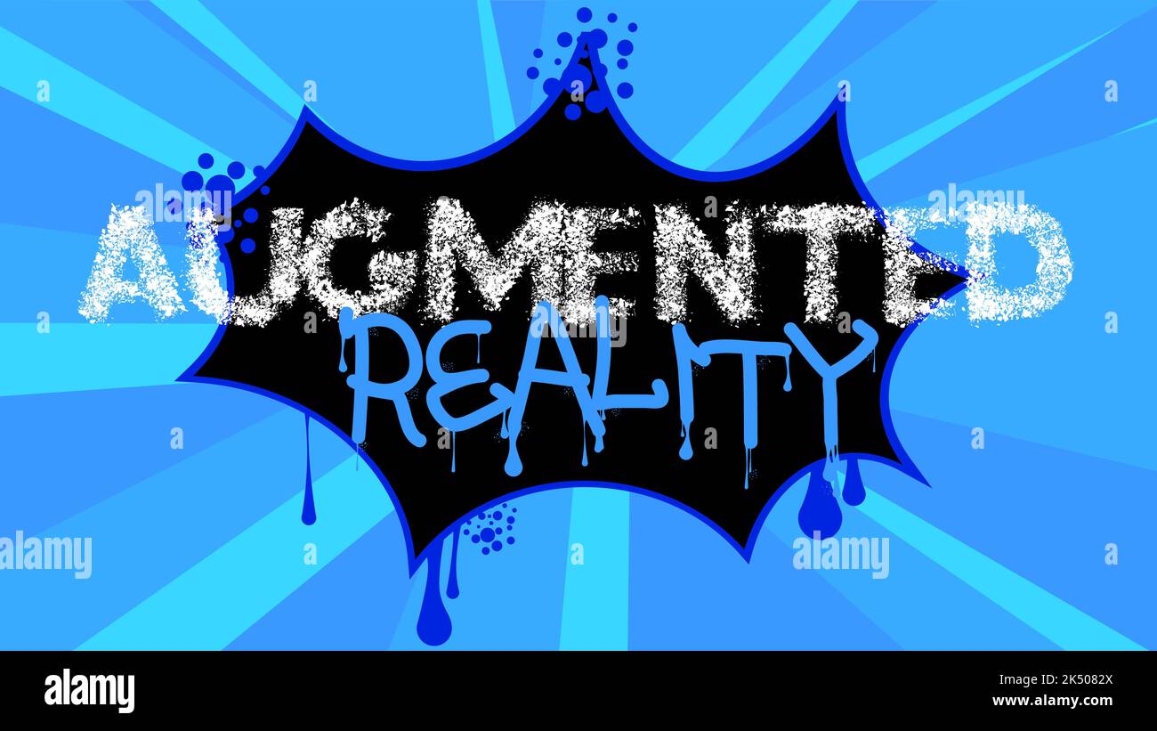 Augmented Reality. Graffiti tag. Abstract modern street art decoration