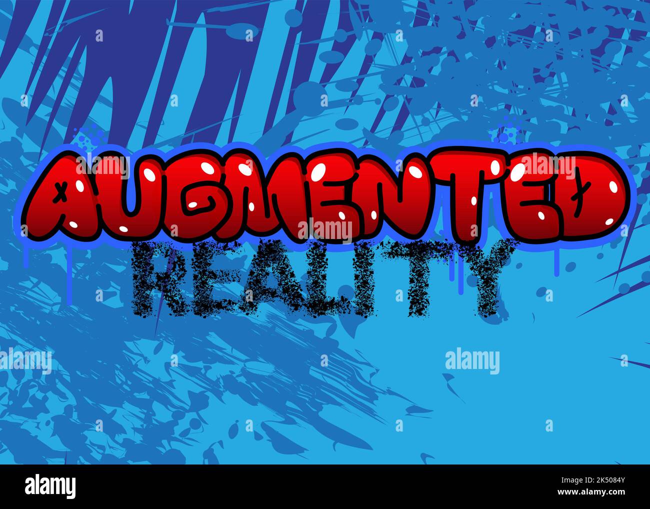 Augmented Reality. Graffiti tag. Abstract modern street art decoration