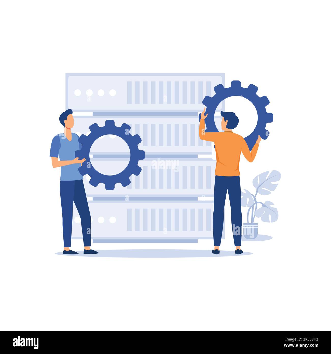 Digital analytics information tools. Big data. Flat design vector illustration. Stock Vector