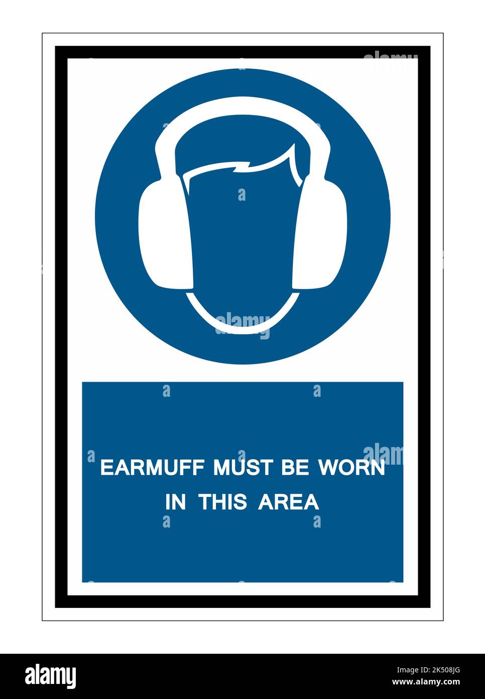 Earmuff Must Be Worn In This Area Symbol Sign Isolate on White