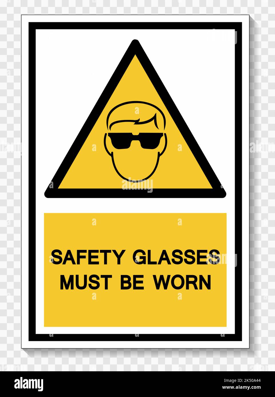 Safety Glasses Must Be Worn Symbol Sign Isolate on White Background