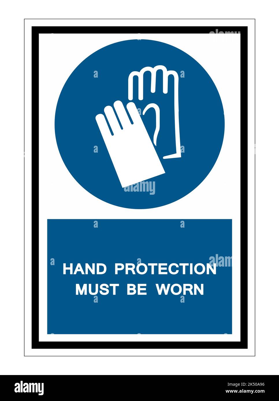 Hand Protection Must Be Worn Symbol Sign Isolate on White Background