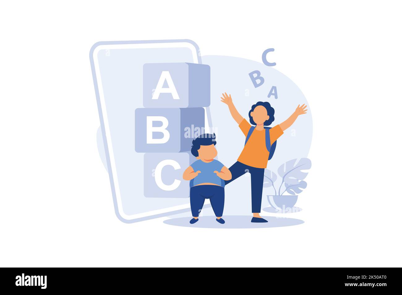 Early learning app abstract concept vector illustration. Preschool